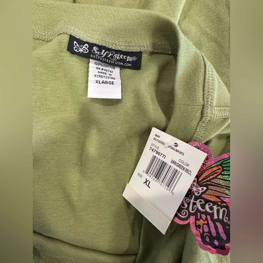 Self Esteem Vibrant Green Short Sleeve Tee with Soft Fabric and Flattering FitXL - Picture 5 of 5
